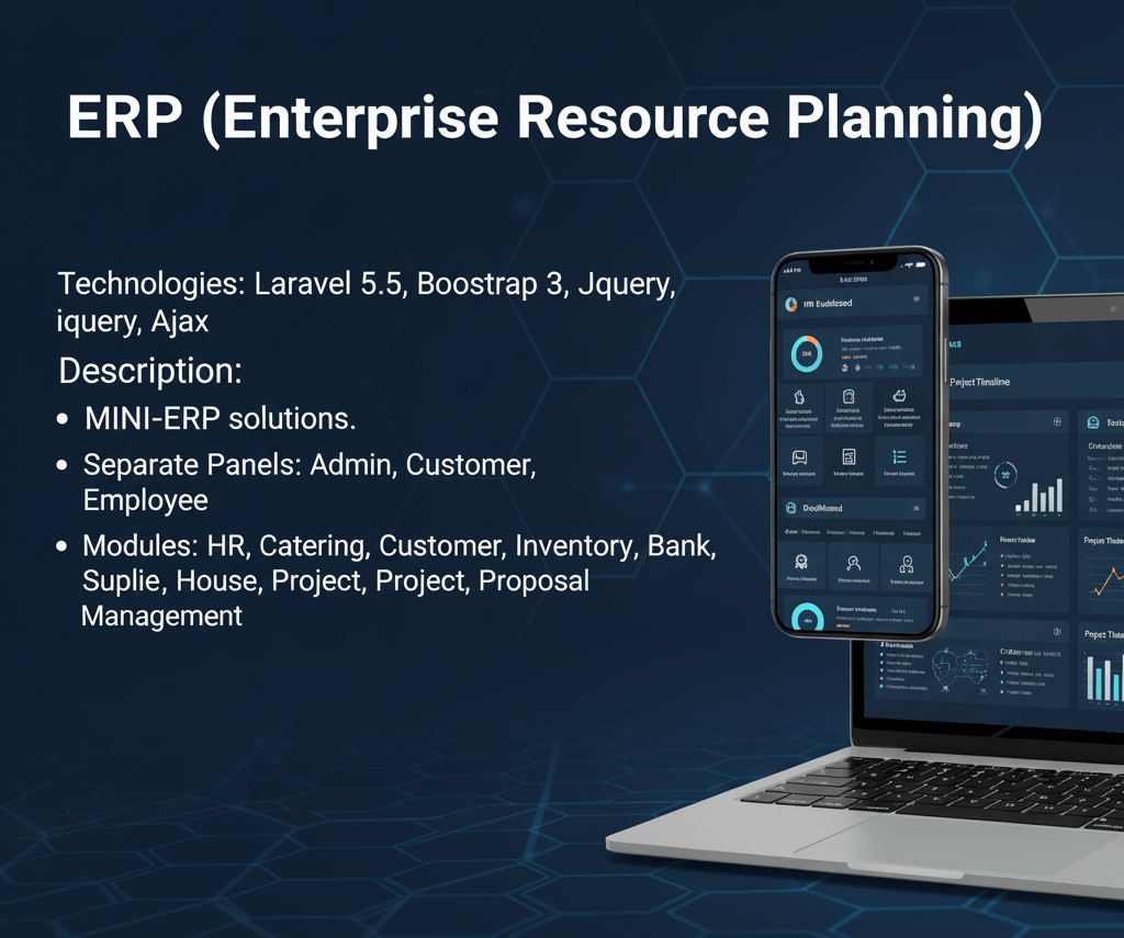 ERP Management Suite - enterprise fintech software engineering project using Laravel · Bootstrap · jQuery · MySQL