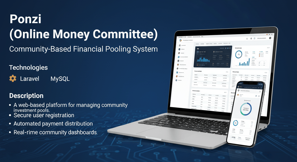 Investment Management System - software engineering portfolio project by Pranto Roy built with Laravel · Bootstrap · MySQL