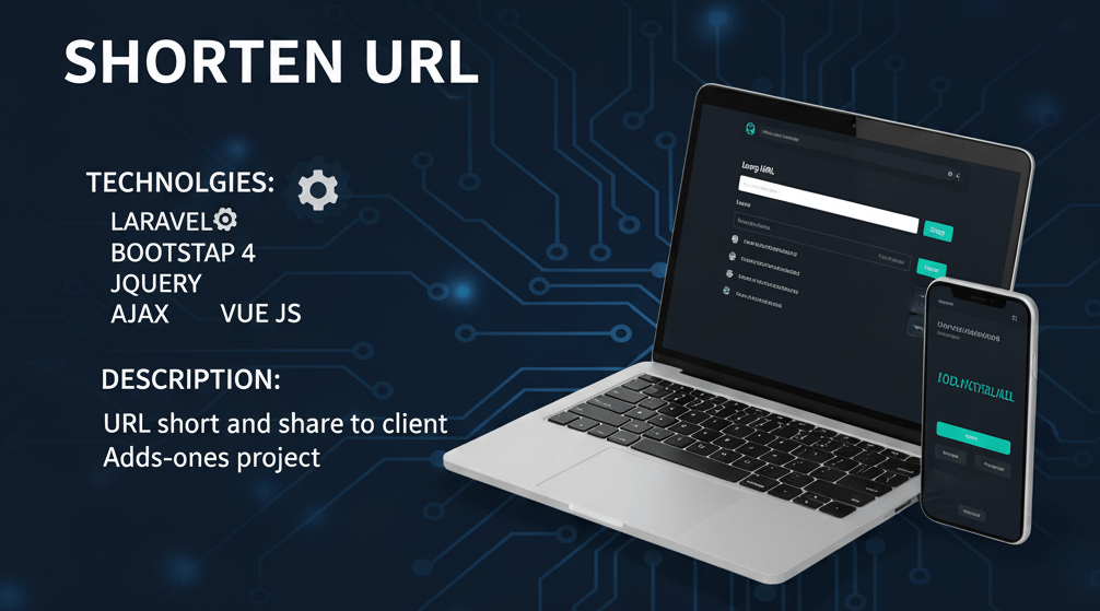 URL Shortener Service - software engineering portfolio project by Pranto Roy built with Laravel · Bootstrap · MySQL